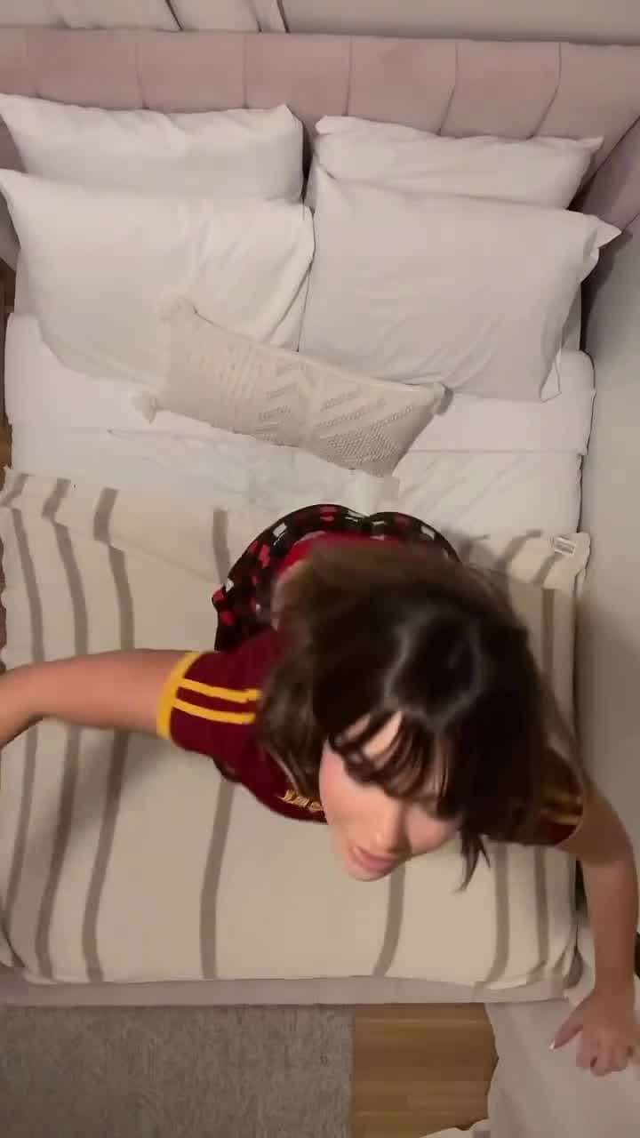 Cute Brunette's Bedtime Outfit Tease!